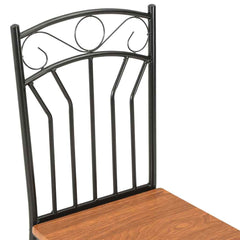 vidaXL Dining Chair | Set of 6 | Brown and black | MDF and steel | Standard 6