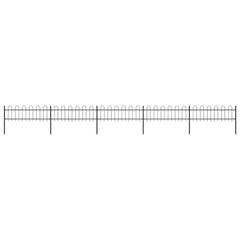 Garden Fence with Hoop Top Steel 337x60 cm Black 838 cm