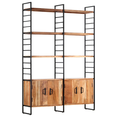 4-Tier Bookcase 124x30x180 cm Solid Acacia Wood