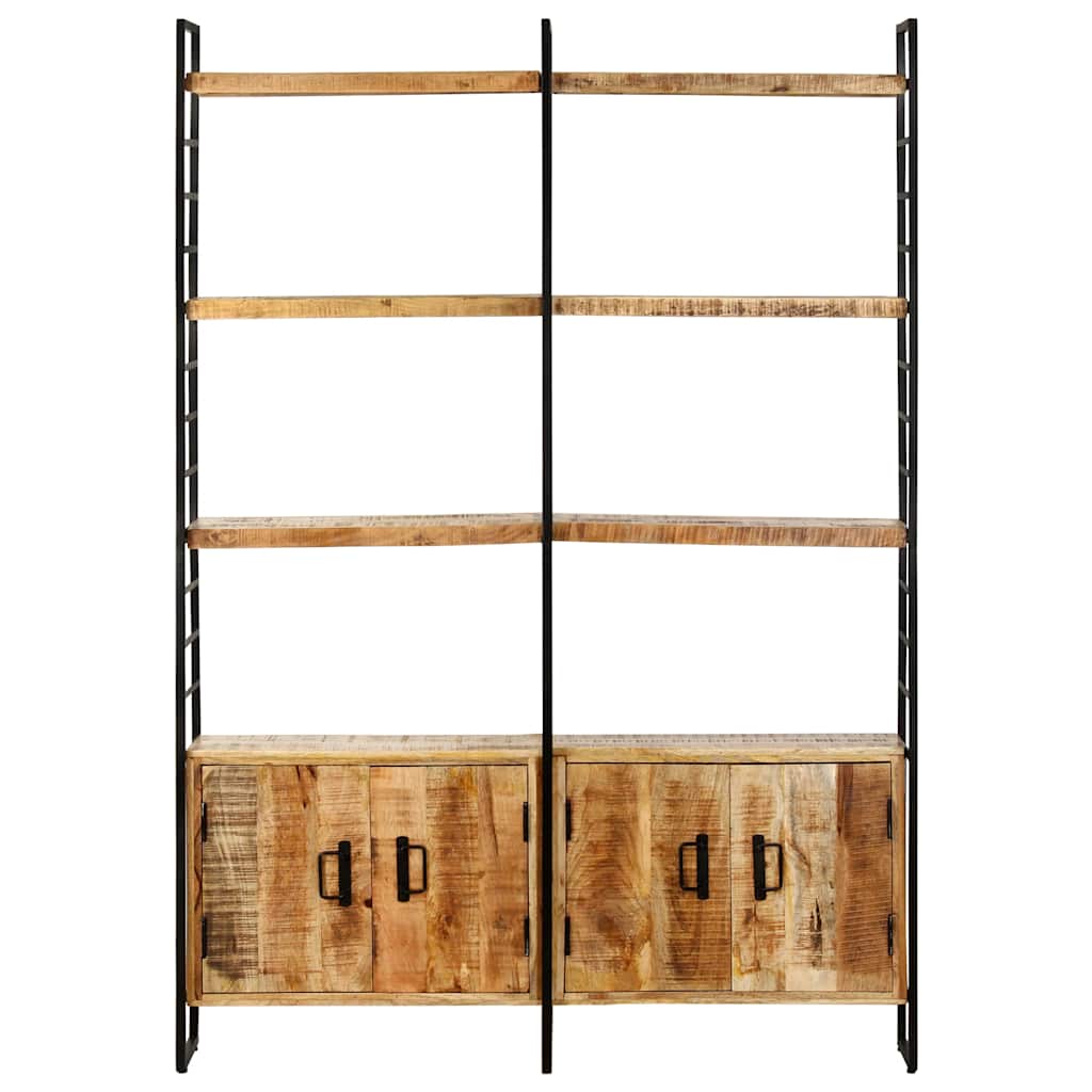 4-Tier Bookcase 124x30x180 cm Rough mango wood