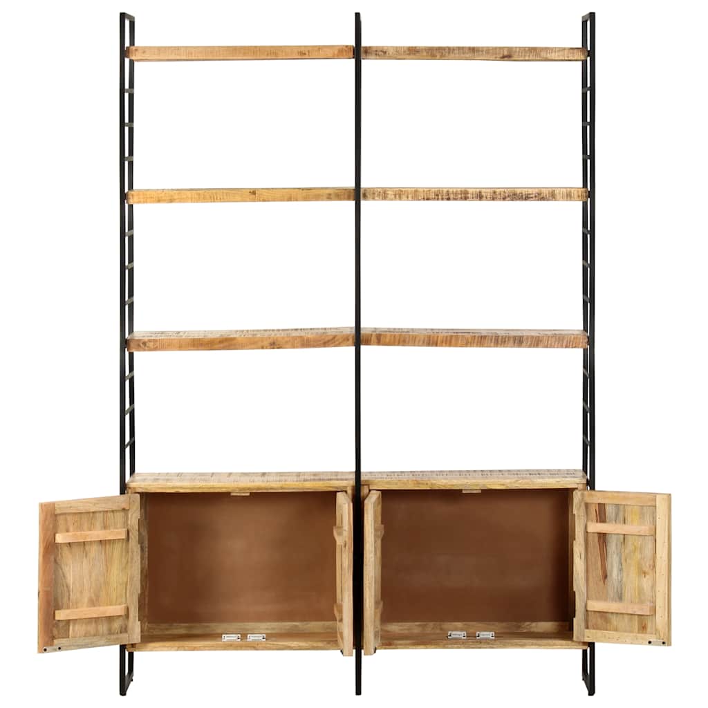 4-Tier Bookcase 124x30x180 cm Rough mango wood