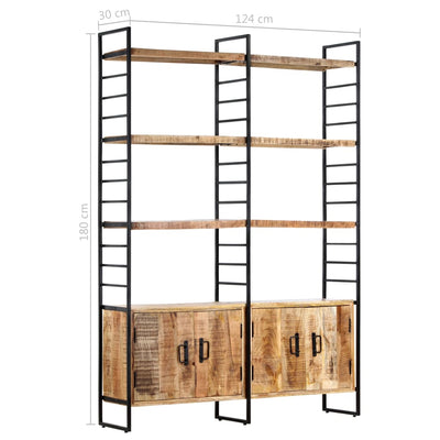 4-Tier Bookcase 124x30x180 cm Rough Mango Wood