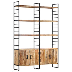 4-Tier Bookcase 124x30x180 cm Rough mango wood