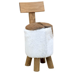 Stool Solid Teak Wood Brown