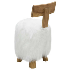 Stool Solid Teak Wood White