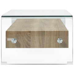 284747 vidaXL Coffee Table Clear 98x45x31 cm Tempered Glass 3