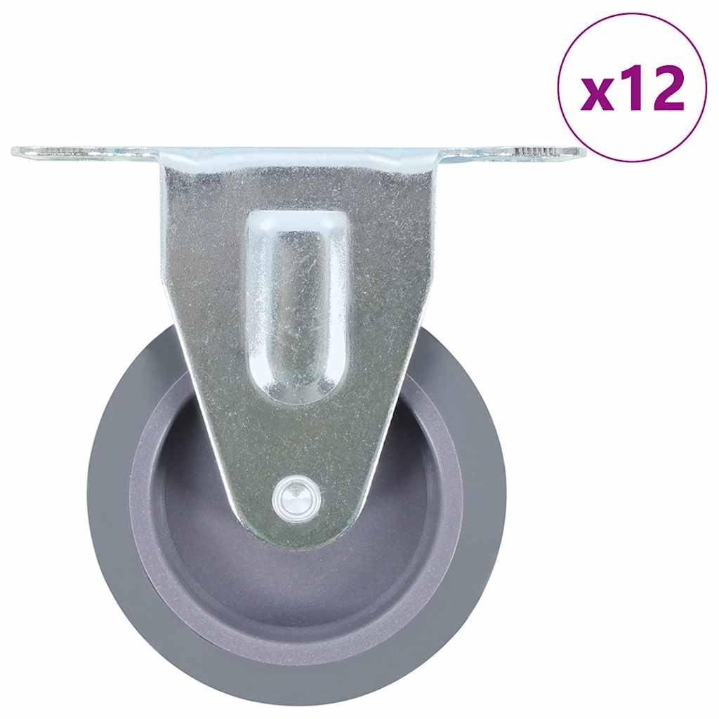 vidaXL 12 pcs Fixed Casters 75 mm 1