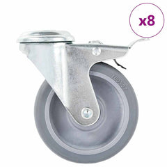 vidaXL 8 pcs Bolt Hole Swivel Casters 100 mm 1