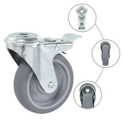 vidaXL 8 pcs Bolt Hole Swivel Casters 100 mm 2