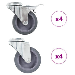 vidaXL 8 pcs Bolt Hole Swivel Casters 75 mm 1