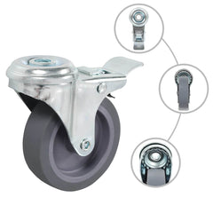 vidaXL 12 pcs Bolt Hole Swivel Casters 75 mm 2
