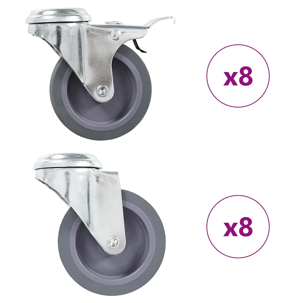vidaXL Bolt Hole Swivel Casters 75 mm