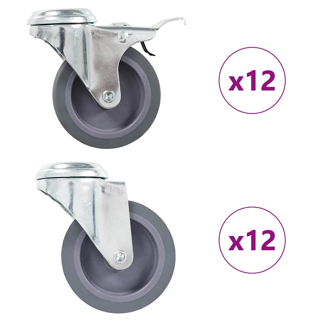 vidaXL Bolt Hole Swivel Casters 75 mm