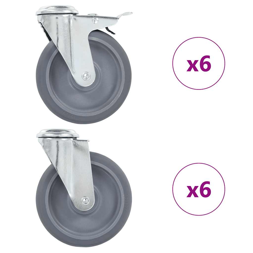 Bolt Hole Swivel Casters 125 mm 12