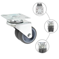 vidaXL 8 pcs Twin-wheel Swivel Casters 50 mm 3