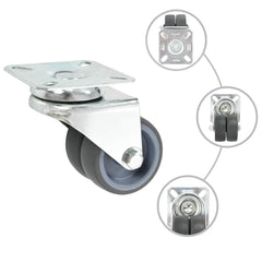 vidaXL 12 pcs Twin-wheel Swivel Casters 50 mm 3