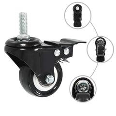 vidaXL 16 pcs Swivel Casters with Brakes 50 mm 2