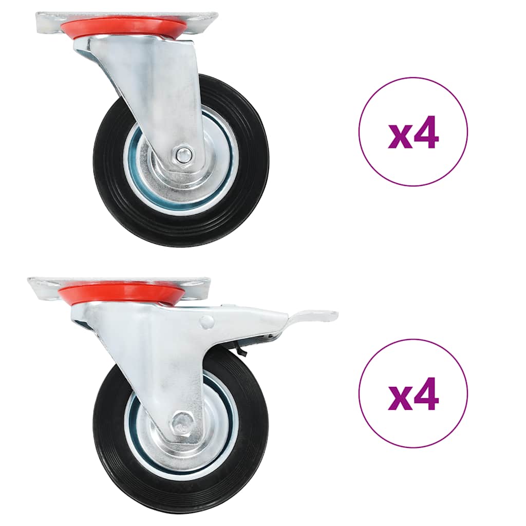 vidaXL 8 pcs Swivel Casters 100 mm 1