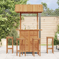 45909 vidaXL Outdoor Bar Table with Rooftop 113x106x217 cm Solid Acacia Wood 3