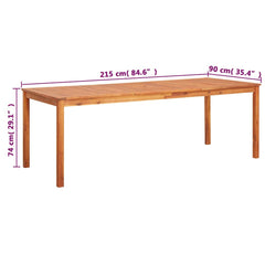 Garden Table Solid Acacia Wood 215 cm 90 cm