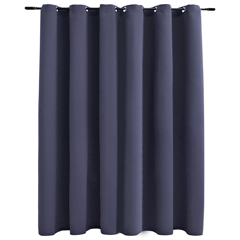 vidaXL Blackout Curtain with Metal Rings Anthracite 290x245 cm 2