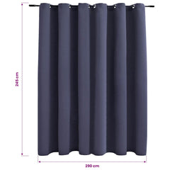 vidaXL Blackout Curtain with Metal Rings Anthracite 290x245 cm 6