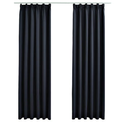 vidaXL Blackout Curtains with Hooks 2 pcs Anthracite 140x245 cm 2