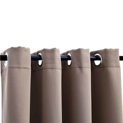 vidaXL Blackout Curtains with Metal Rings 2 pcs Taupe 140x175 cm 3
