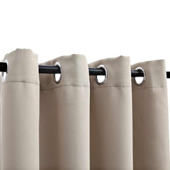 vidaXL Blackout Curtains with Metal Rings 2 pcs Beige 140x225 cm 3