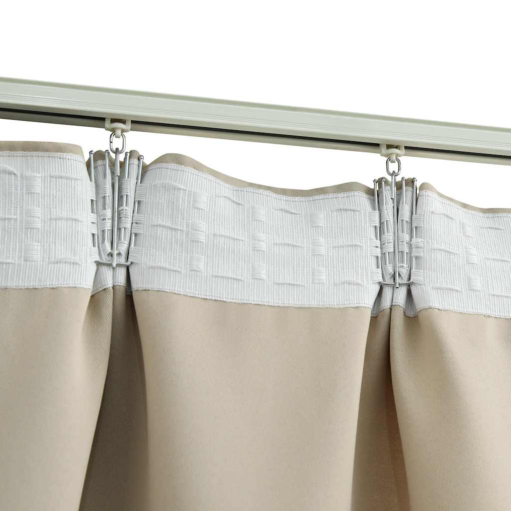 vidaXL Blackout Curtains with Hooks 2 pcs Beige 140x225 cm 3