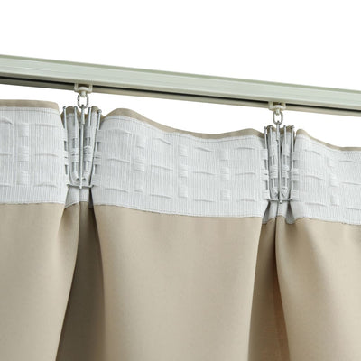 Blackout Curtains with Hooks 2 pcs Beige 140x245 cm