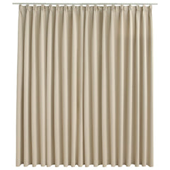 134449 vidaXL Blackout Curtain with Hooks Beige 290x245 cm 2