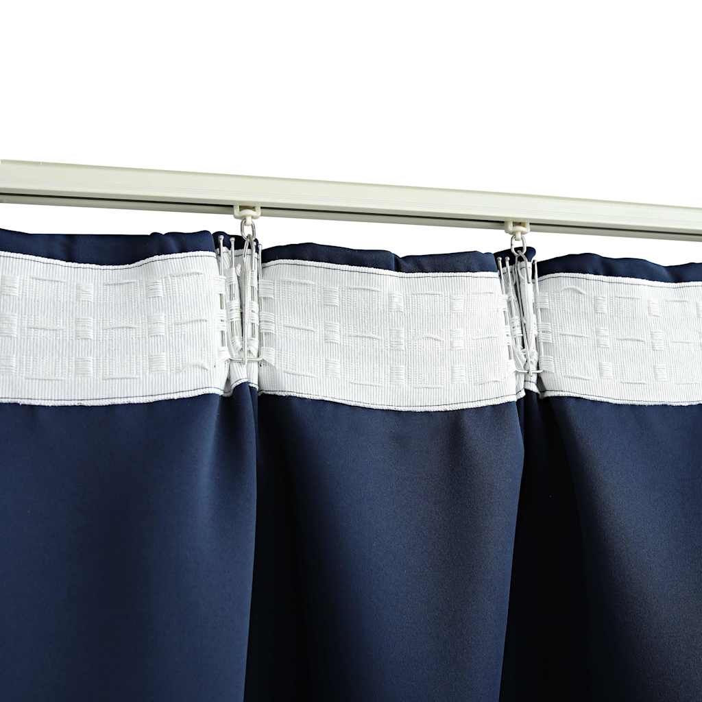 vidaXL Blackout Curtains with Hooks 2 pcs Blue 140x225 cm 4