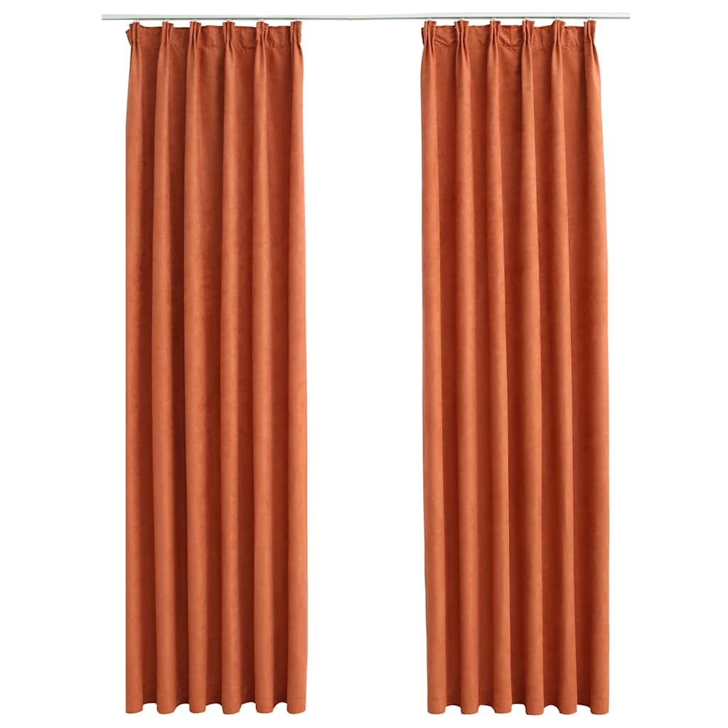 vidaXL Blackout Curtains with Hooks 2 pcs Rust 140x245 cm 2