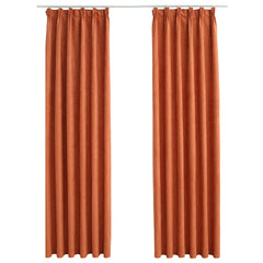 vidaXL Blackout Curtains with Hooks 2 pcs Rust 140x245 cm 2