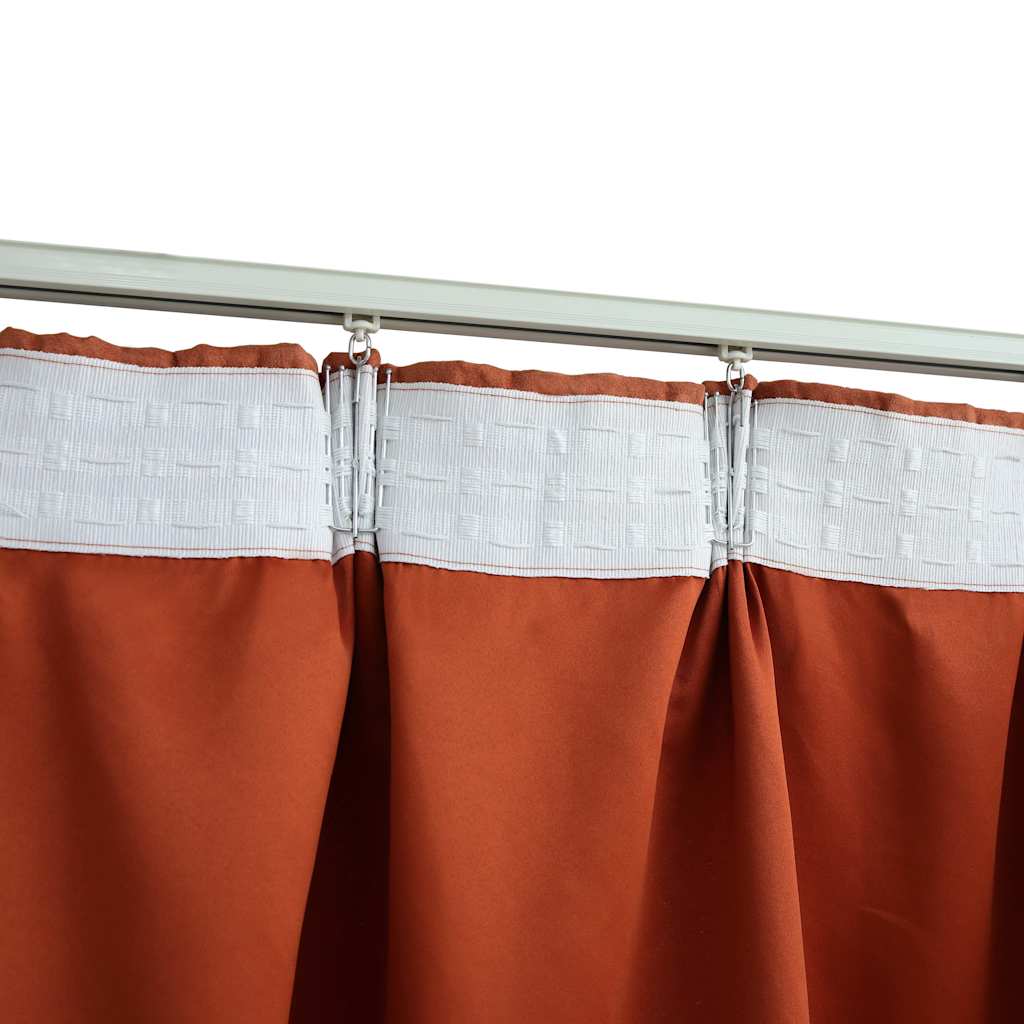 vidaXL Blackout Curtains with Hooks 2 pcs Rust 140x245 cm 4