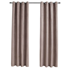 vidaXL Blackout Curtains with Metal Rings 2 pcs Taupe 140x245 cm 2