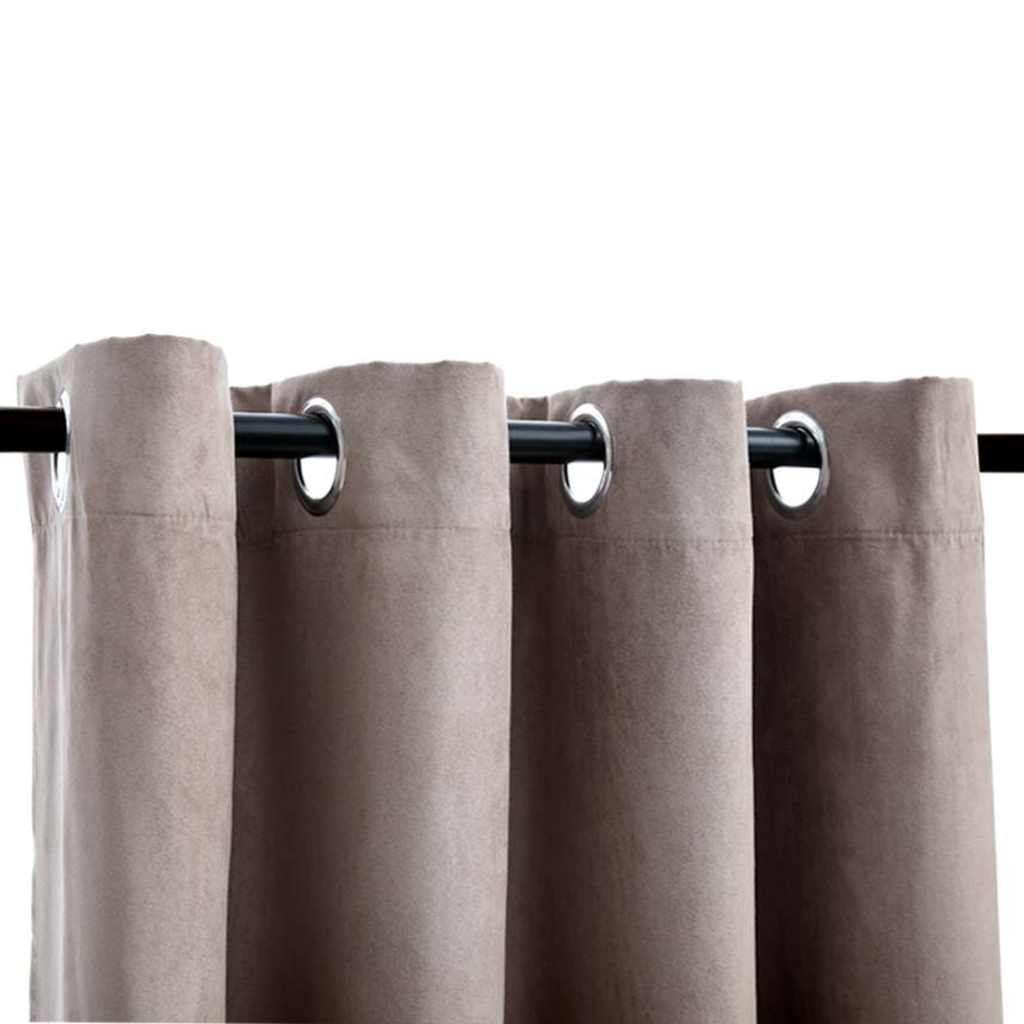 vidaXL Blackout Curtains with Metal Rings 2 pcs Taupe 140x245 cm 3