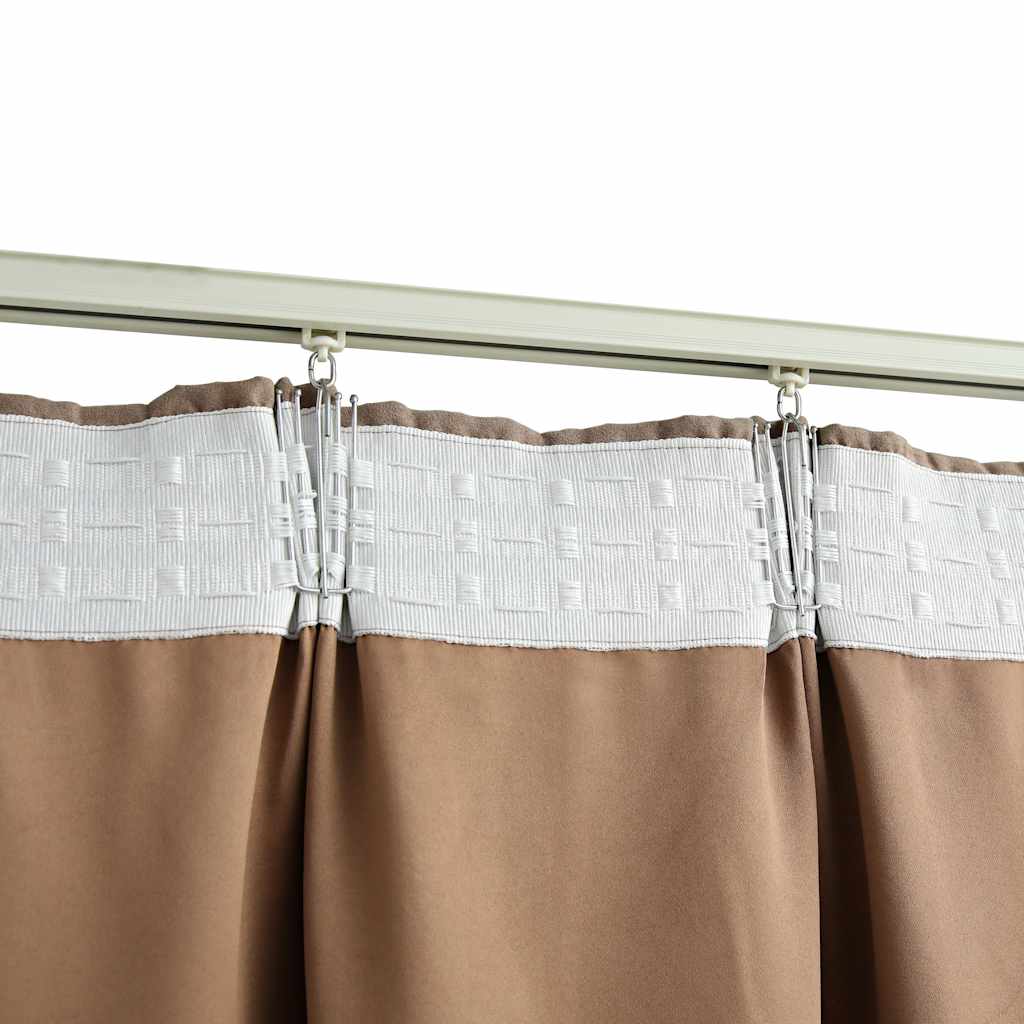 vidaXL Blackout Curtains with Hooks 2 pcs Taupe 140x245 cm 4