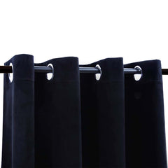 vidaXL Blackout Curtain with Metal Rings Velvet Black 290x245 cm 4