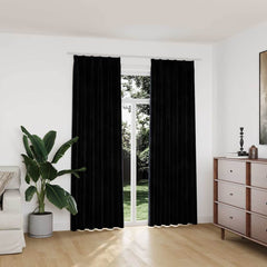 vidaXL Blackout Curtains 2 pcs with Hooks Velvet Black 140x225 cm 1