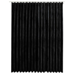 vidaXL Blackout Curtain with Hooks Velvet Black 290x245 cm 2
