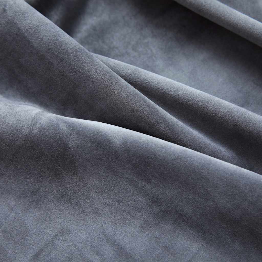 vidaXL Blackout Curtains with Rings 2 pcs Velvet Anthracite 140x175 cm 4