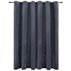 vidaXL Blackout Curtain with Metal Rings Velvet Anthracite 290x245 cm 2