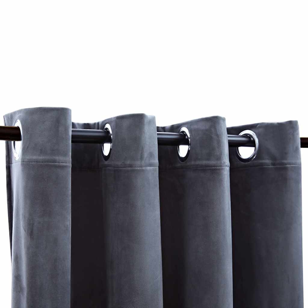 vidaXL Blackout Curtain with Metal Rings Velvet Anthracite 290x245 cm 4
