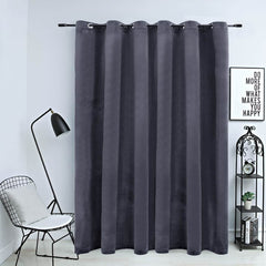 vidaXL Blackout Curtain with Metal Rings Velvet Anthracite 290x245 cm 1
