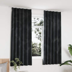 vidaXL Blackout Curtains 2 pcs with Hooks Velvet Anthracite 140x175 cm 1