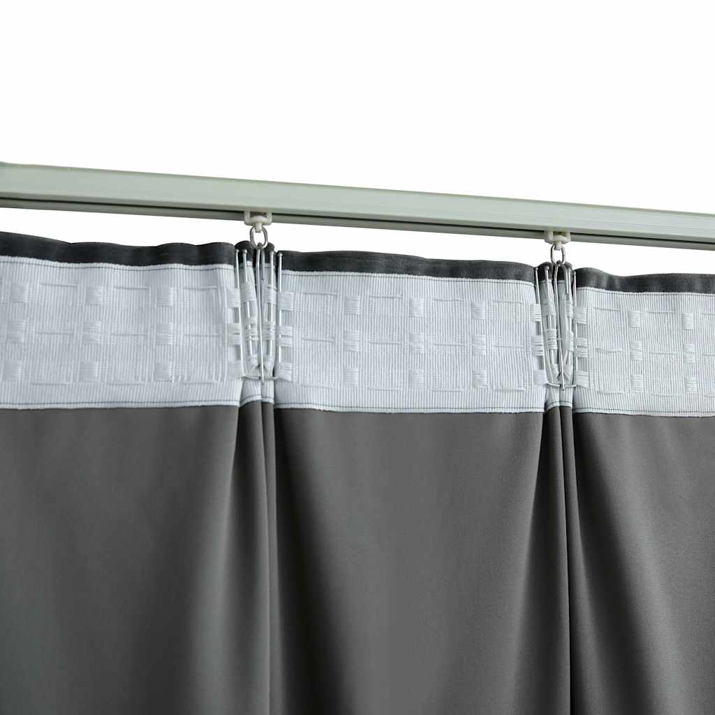 vidaXL Blackout Curtain with Hooks Velvet Anthracite 290x245 cm 4