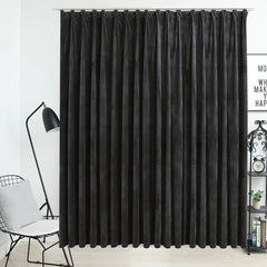 vidaXL Blackout Curtain with Hooks Velvet Anthracite 290x245 cm 1
