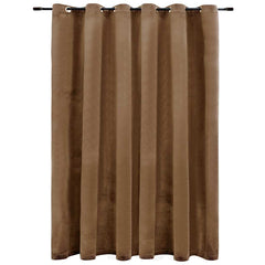 vidaXL Blackout Curtain with Metal Rings Velvet Beige 290x245 cm 2